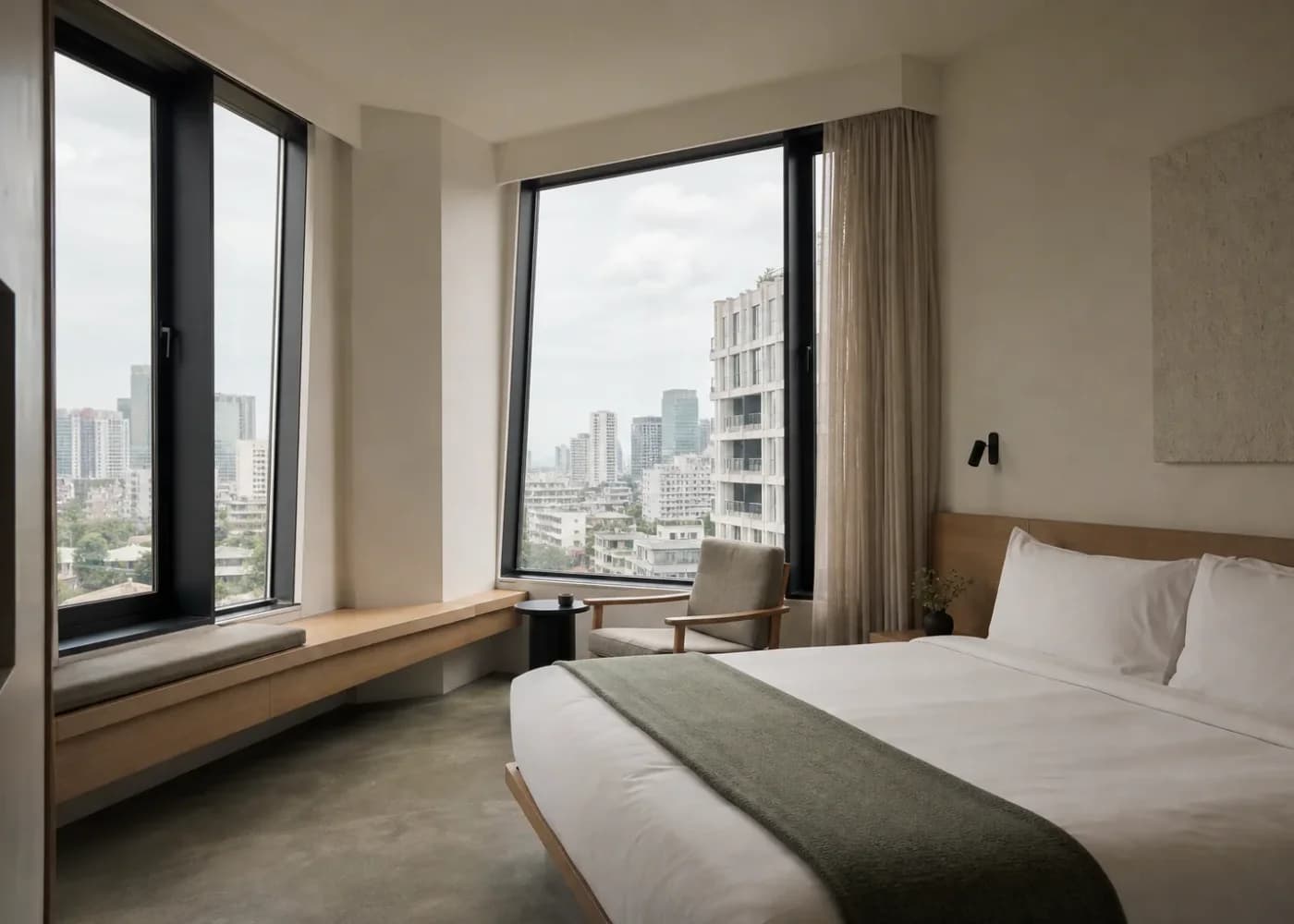 ห้องนอนตัวอย่างของ Blue Yard Social